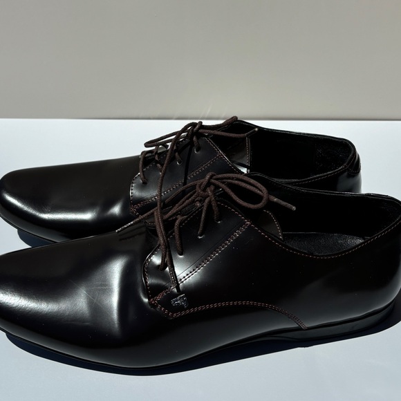 Versace dark brown  Leather Men's Made In Italy Size 10 shoes loafers - Picture 4 of 8